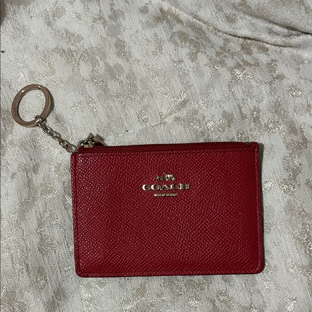 Coach Cherry Red Leather Card Holder